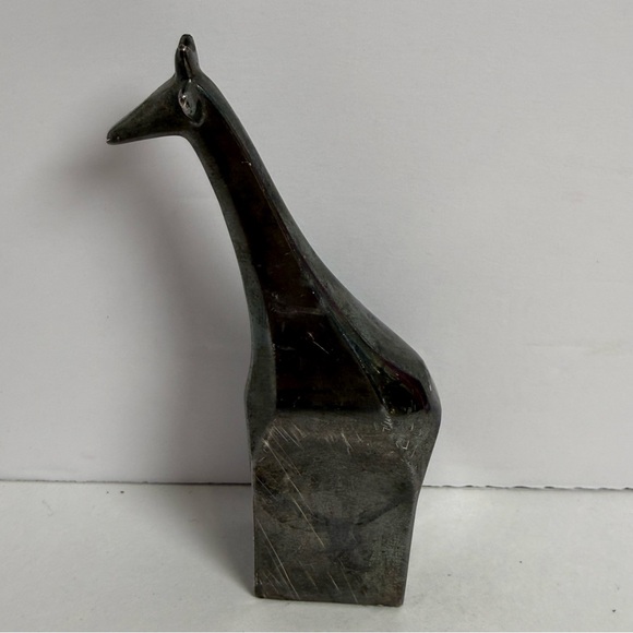 Dansk Designs Giraffe EP Zinc Paperweight Vintage MCM Dark Tarnished - Picture 4 of 6